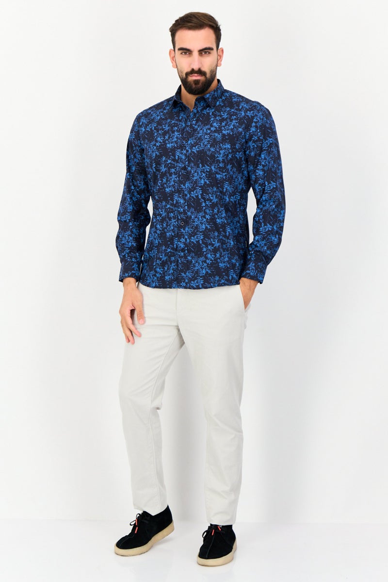Kenneth Cole Men Regular Fit Floral Print Long Sleeves Shirt, Multicolor - Image 4